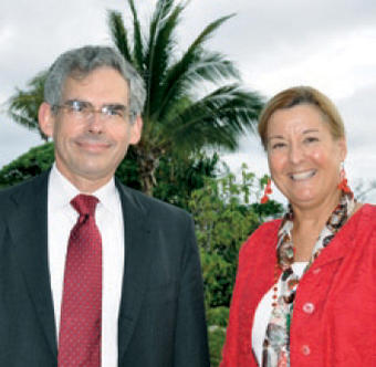 Gerrard and Martha Campbell, U.S. ambassador to the Republic of the Marshall Islands. PHOTO: Derrain Cook